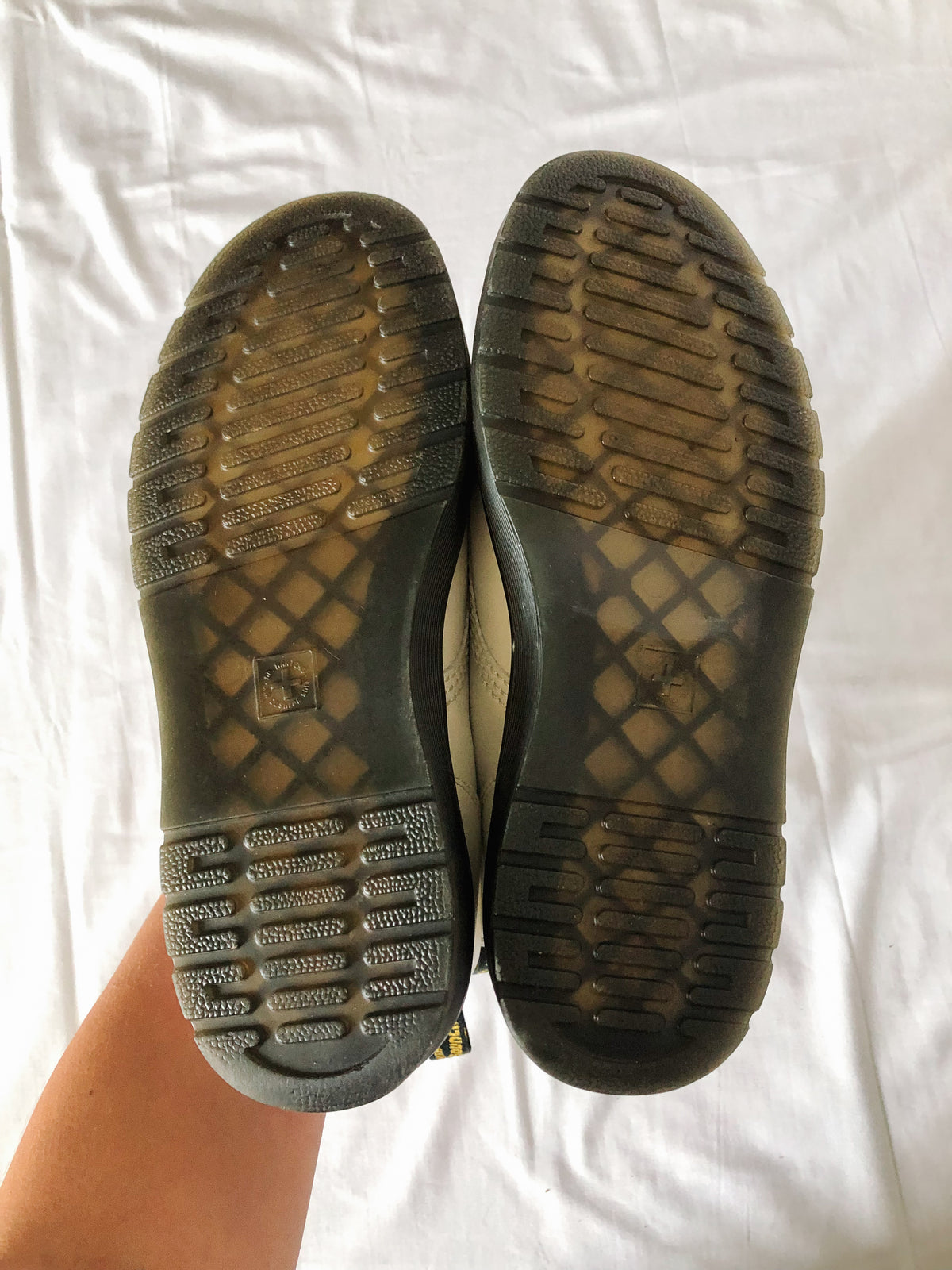 Dr. Martens Zavala White Leather Combat Boots, Men's sz 7 / Women's sz 8