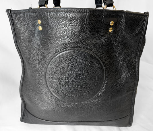 Y2K Coach Dempsey Black Leather Shoulder Tote Bag, Style #3078