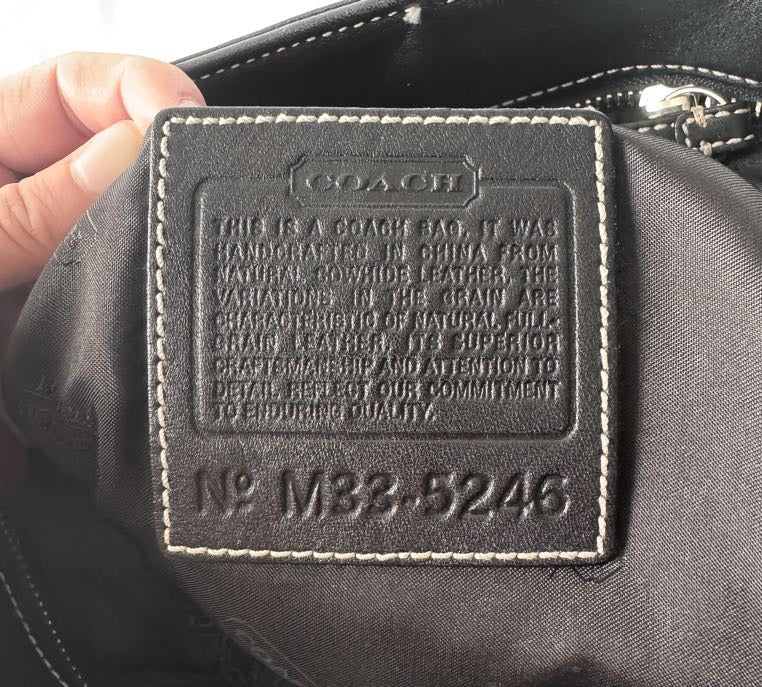 Y2K Coach Black Leather Hampton Large Shoulder Tote, Style #5246