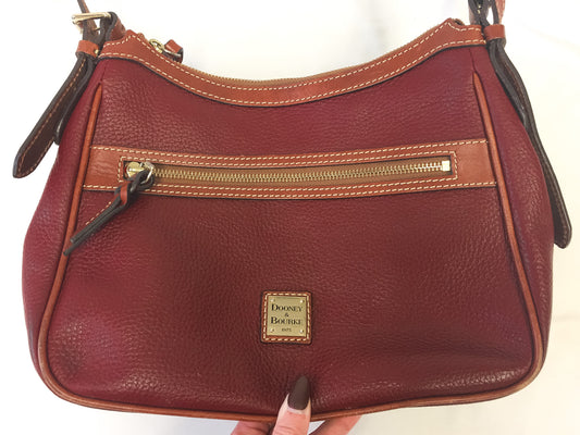 Dooney and Bourke Red Small Presley Pebbled Leather Crossbody Bag