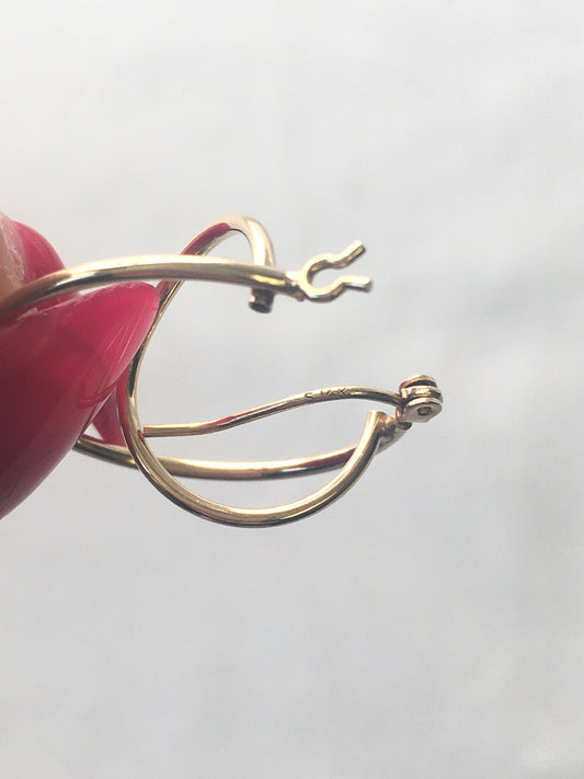 14K Yellow Gold Double Twisted Hoop Earrings
