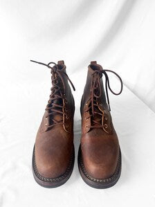 Nick's Robert Brown Handmade Leather Lace Up Boots, Men's Sz. 9.5EE