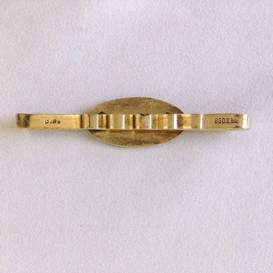 Vintage Vibrant Blue Guilloche Enamel Tie Clip, Marked D.A. 830S