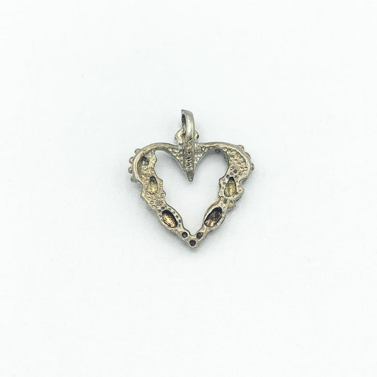 10k Gold & 925 Silver Black Hills Gold Heart Pendant, Grape Leaf Heart Pendant