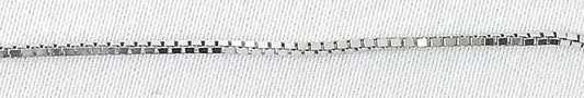 10K Italy White Gold Box Chain Necklace, Roughly 22", Roughly 1mm, Everyday Simple Dainty Unisex Layering Chain Necklace