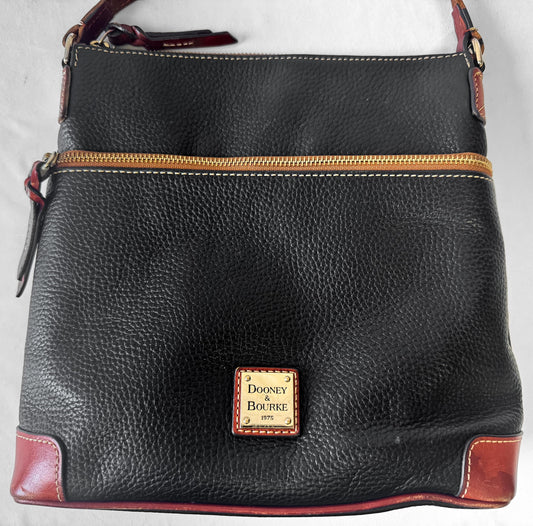 Dooney and Bourke Black Pebbled Leather Crossbody Bag
