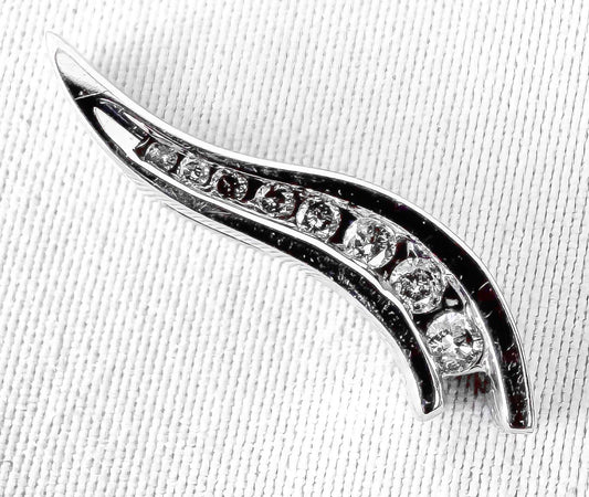 14K White Gold Diamond Journey Pendant, Simple Dainty Elegant Everyday Pendant