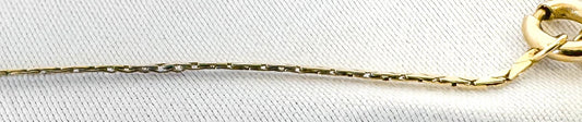 14K Italy Yellow Gold Flat Triangle Cobra Link 18 Inch Chain Necklace, Roughly 1mm, Dainty Simple Everyday Layering Chain Necklace
