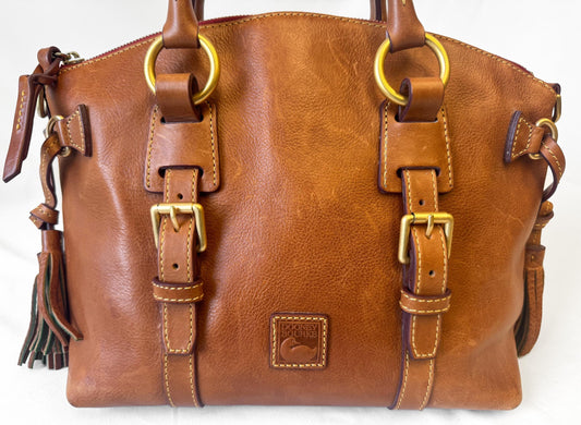 Vintage Dooney and Bourke Florentine Bristol Natural Brown Top Handle Satchel Bag