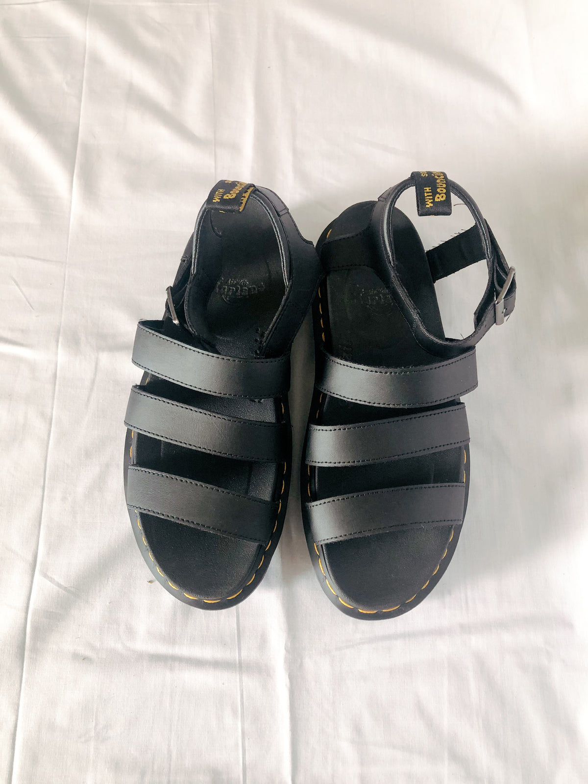 Dr. Martens Women's Blaire Hydro Leather Black Sandals
