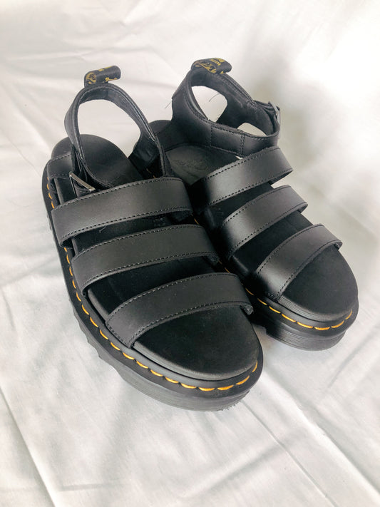 Dr. Martens Women's Blaire Hydro Leather Black Sandals