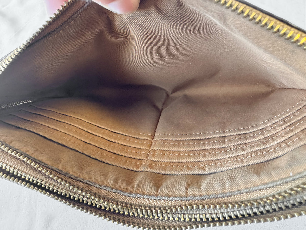 Coach Camel Brown Pebbled Leather Wallet Wristlet