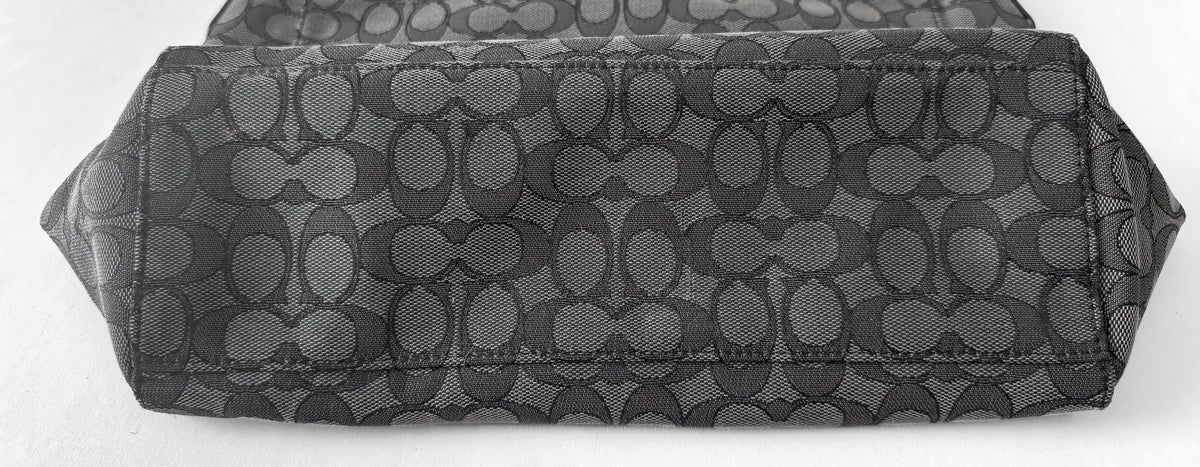 Coach East/West Signature Celeste Jacquard Dark Gray Hobo Shoulder Bag, Style #56327