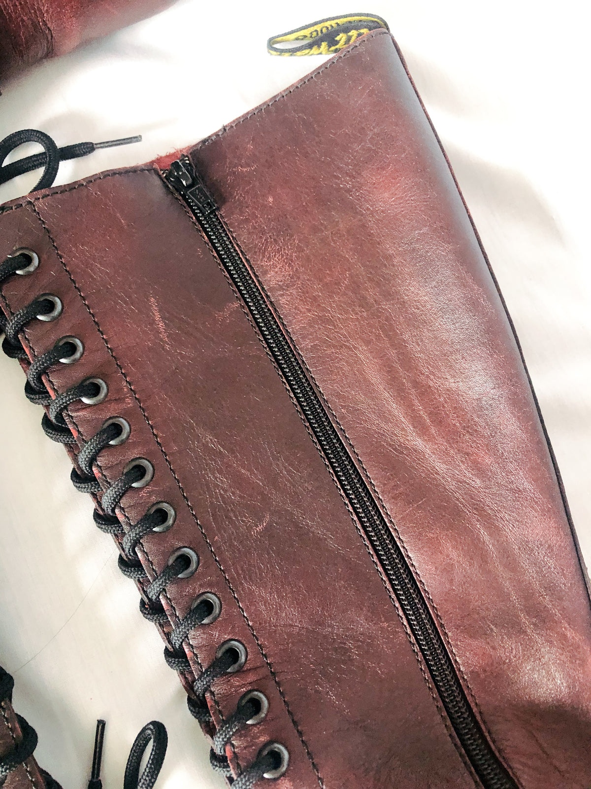 Dr. Martens Smooth Maroon  Leather 20-Eye Knee High Women's 11