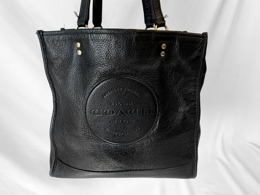 Y2K Coach Dempsey Black Leather Shoulder Tote Bag, Style #3078