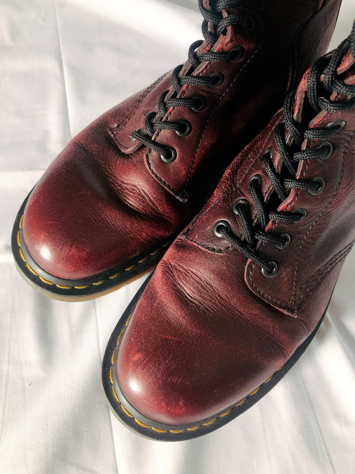 Dr. Martens Smooth Maroon  Leather 20-Eye Knee High Women's 11