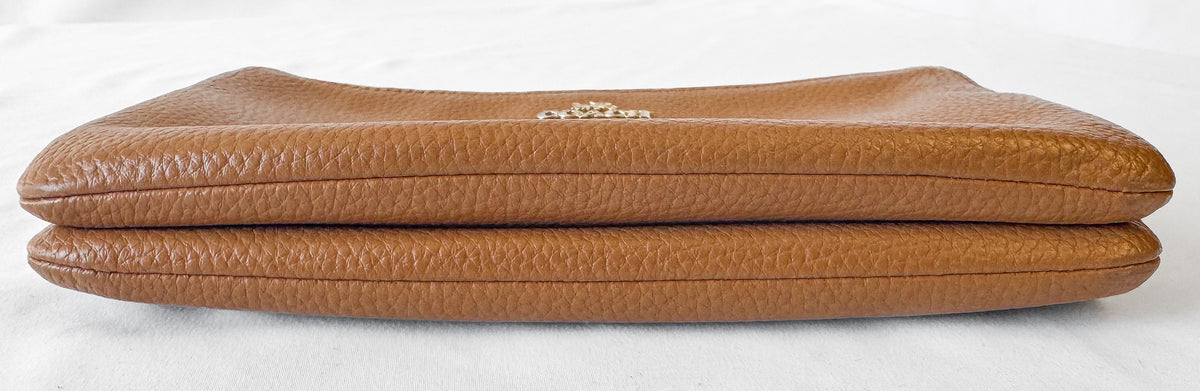 Coach Camel Brown Pebbled Leather Wallet Wristlet