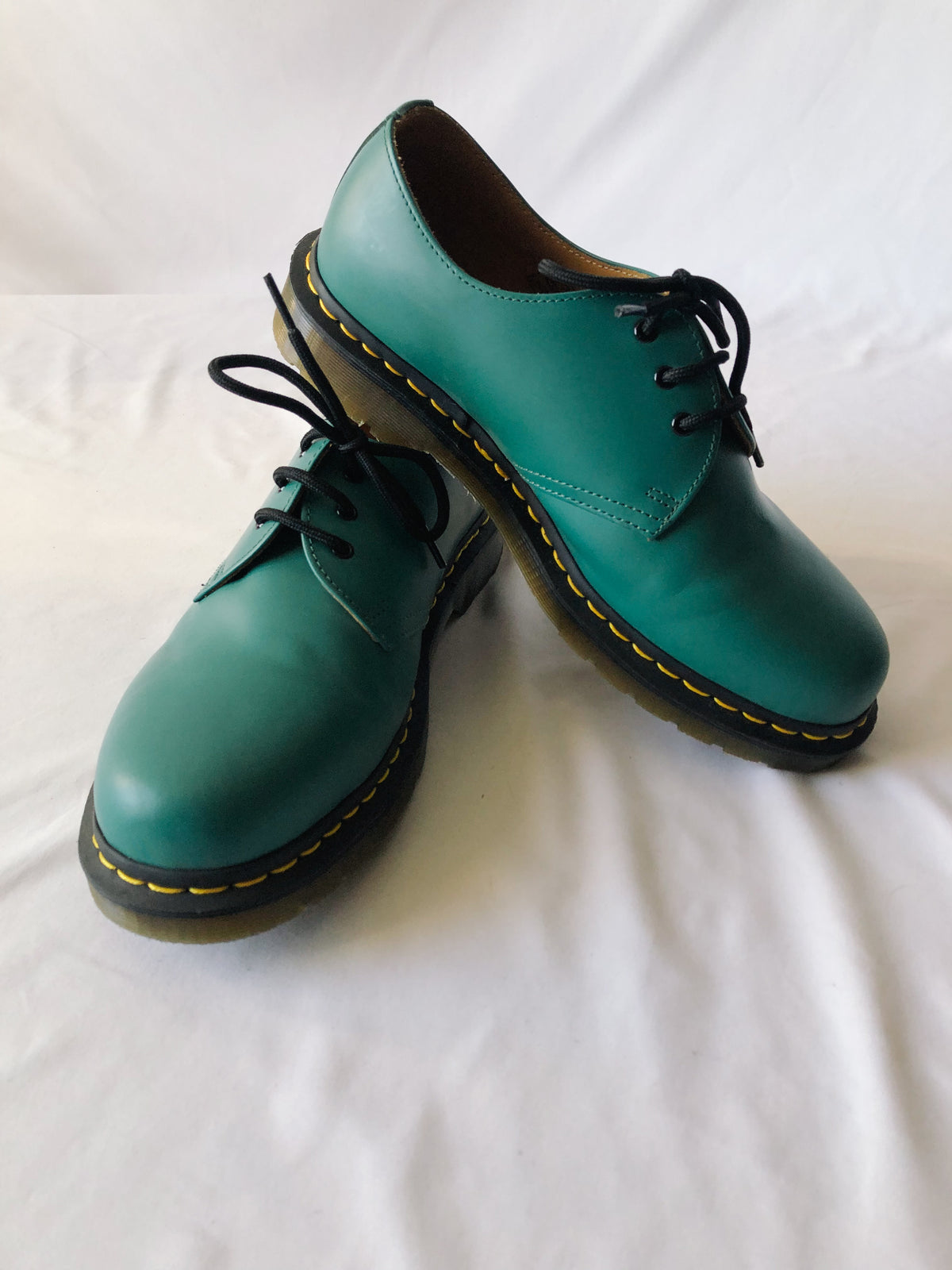 Dr. Martens Teal Green Smooth Leather Oxford Shoes, 9M / 10 L