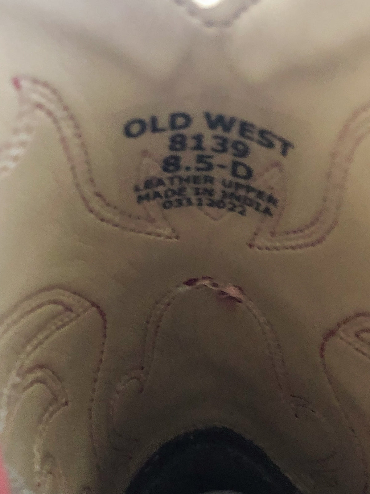 Old West Brown Cowhide Boots, Kids 8.5 D