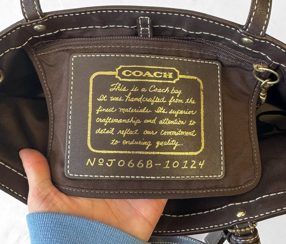 Y2K Coach Canvas Signature Stripe Beige Shoulder Tote Bag, Style #10124