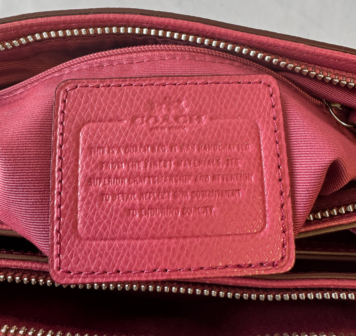 Coach Christie Pink Large Leather Carryall Shoulder Tote Bag with Detachable Crossbody Strap, Style #34672