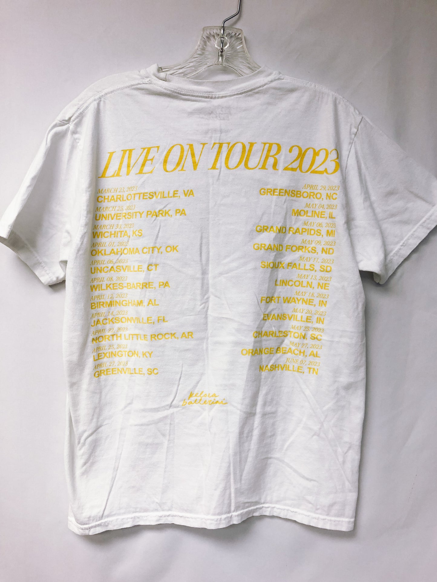 2023 Kelsea Ballerini Official White Graphic Tee, Tour T-Shirt, Unisex Medium
