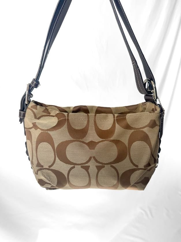 Y2K Coach East/West Beige Brown Signature Canvas Shoulder Bag, Style #15068