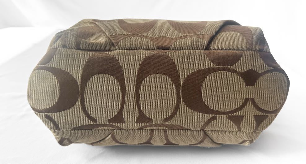 Y2K Coach East/West Beige Brown Signature Canvas Shoulder Bag, Style #15068