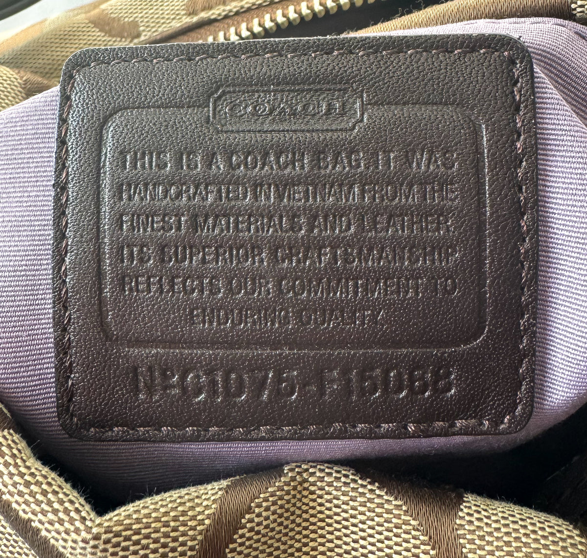 Y2K Coach East/West Beige Brown Signature Canvas Shoulder Bag, Style #15068