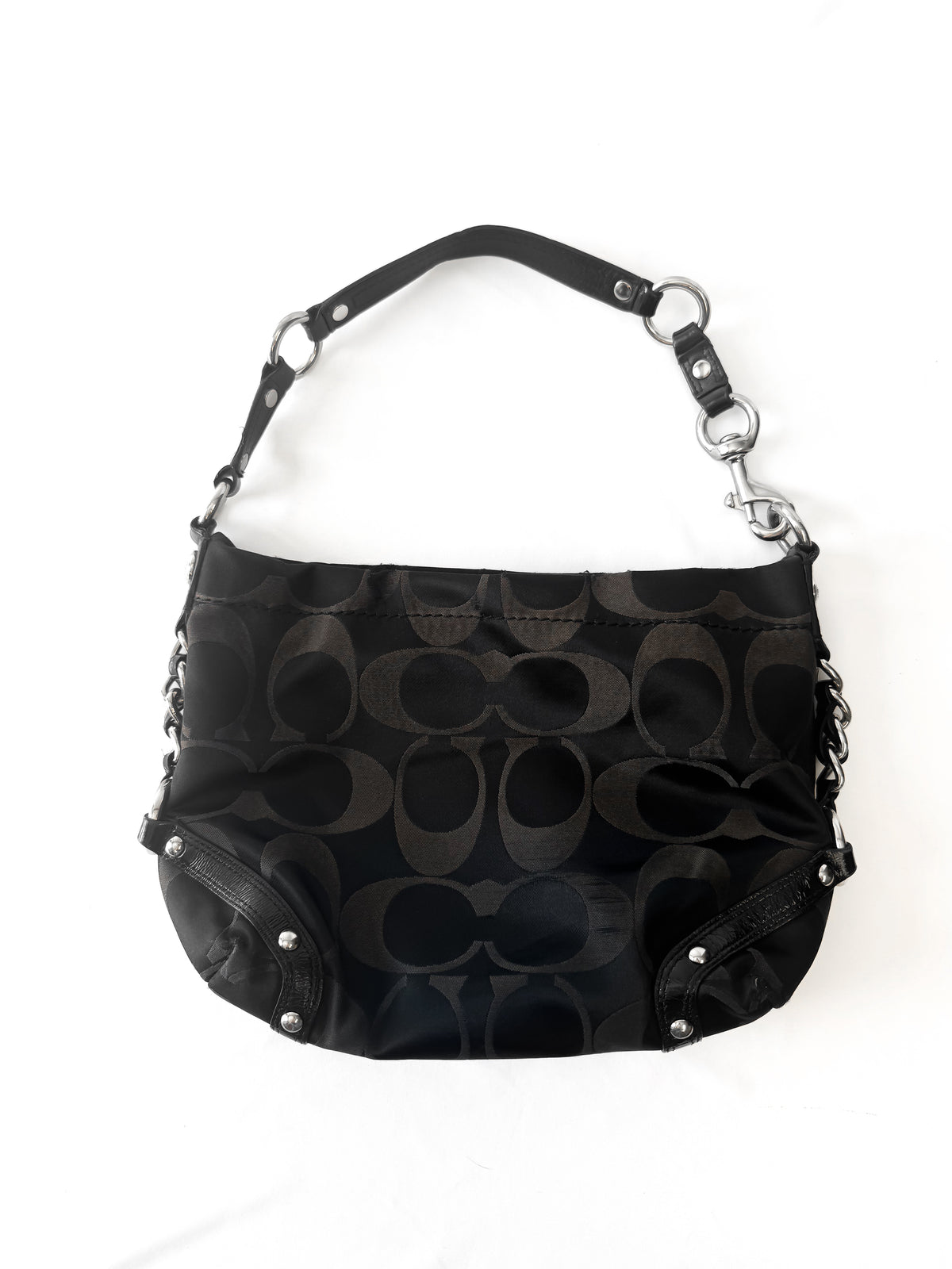 Y2K Coach Carly Signature Sateen Hobo Shoulder Bag, Style #15250