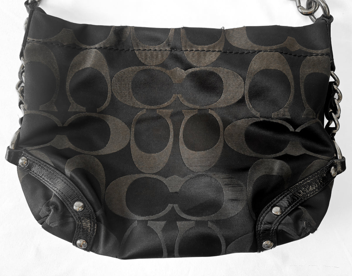 Y2K Coach Carly Signature Sateen Hobo Shoulder Bag, Style #15250