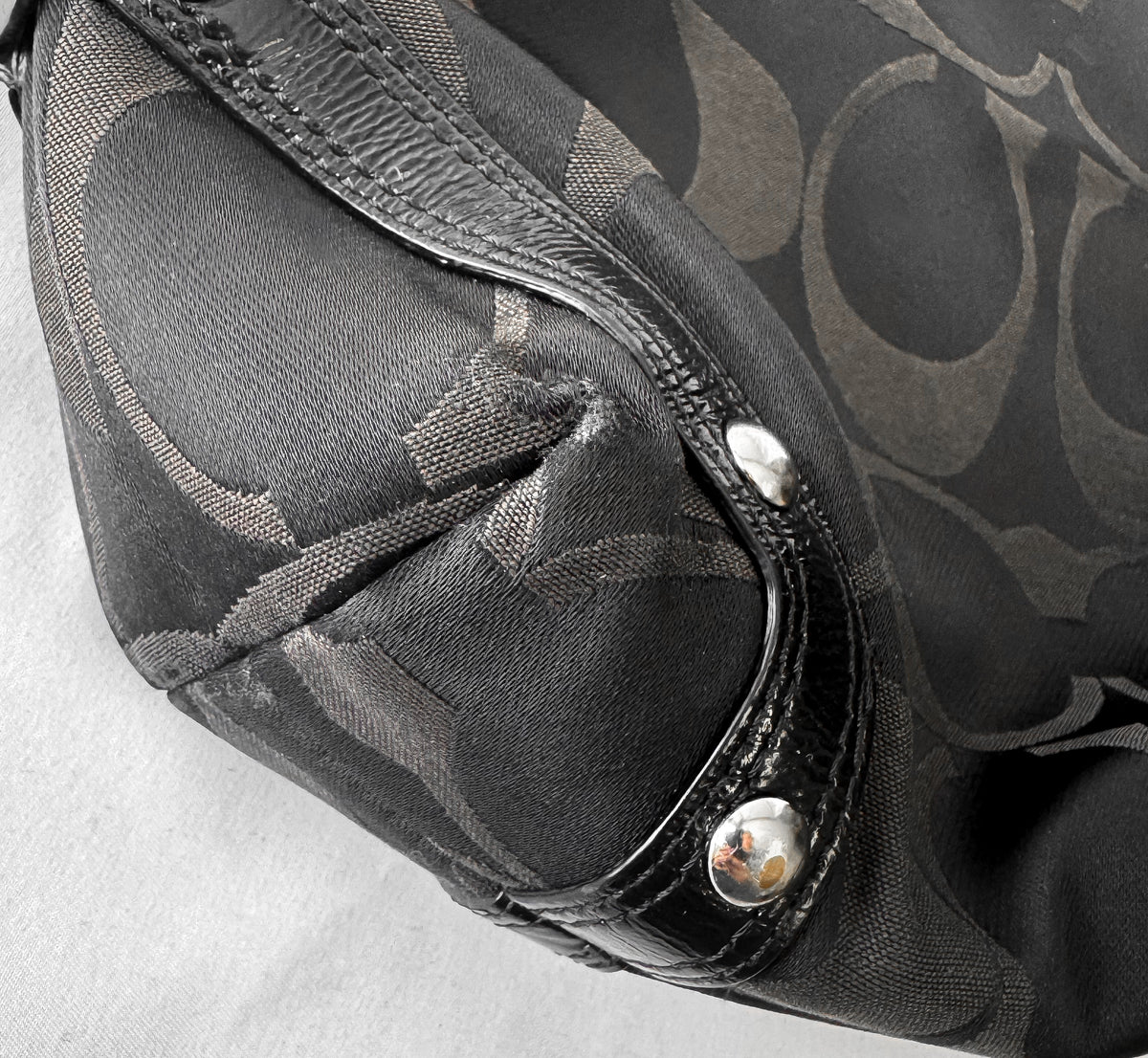 Y2K Coach Carly Signature Sateen Hobo Shoulder Bag, Style #15250