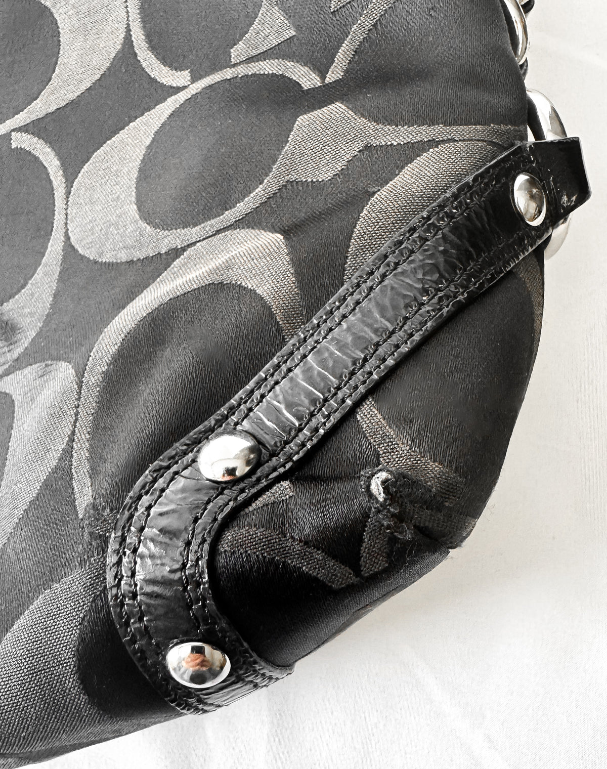 Y2K Coach Carly Signature Sateen Hobo Shoulder Bag, Style #15250
