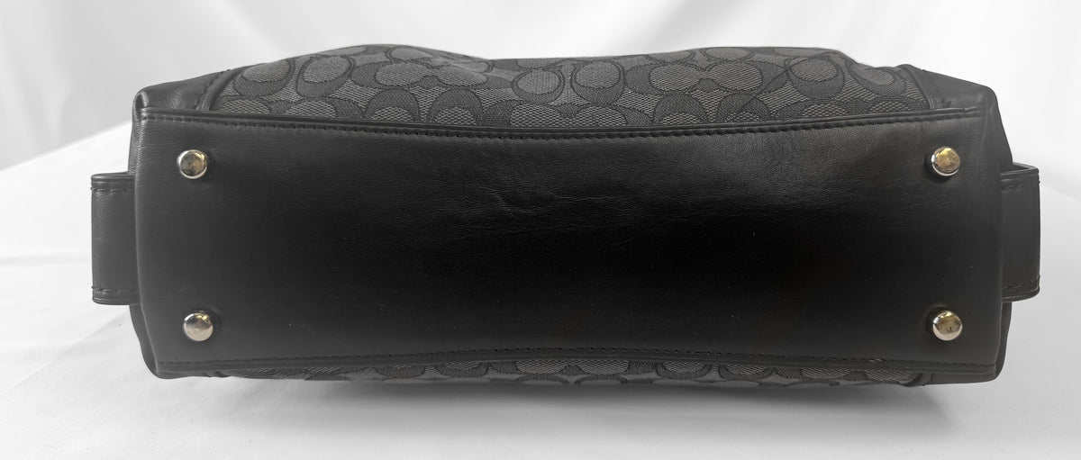 Coach Edie 31 Dark Grey/Black Signature Jacquard Canvas Shoulder Bag, Style #57933