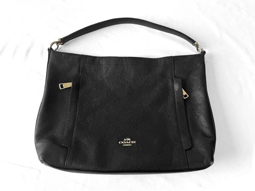 Coach Scout Black Leather Hobo Shoulder Bag, Style #34312