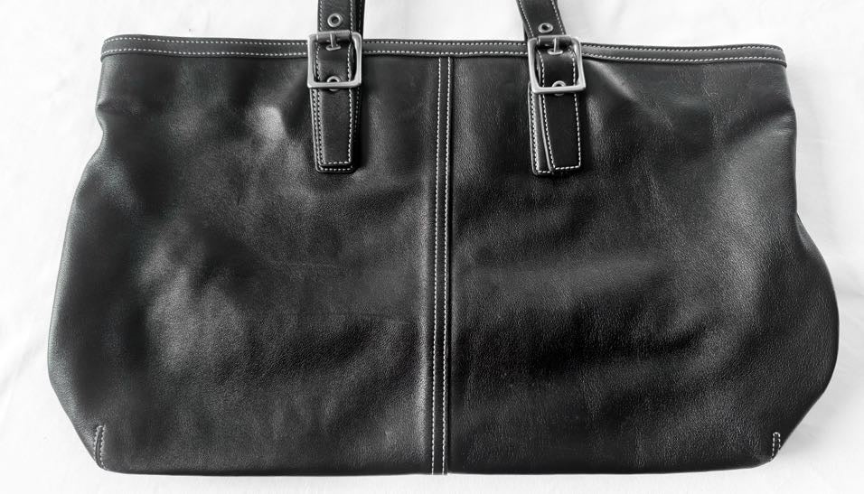 Y2K Coach Black Leather Hampton Large Shoulder Tote, Style #5246