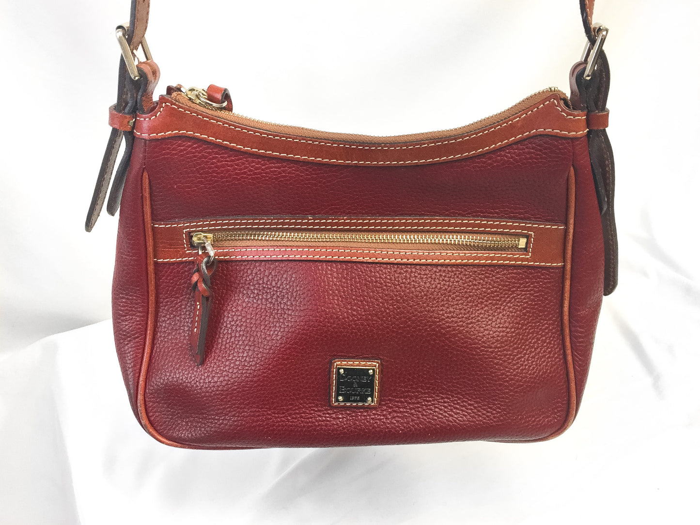 Dooney and Bourke Red Small Presley Pebbled Leather Crossbody Bag