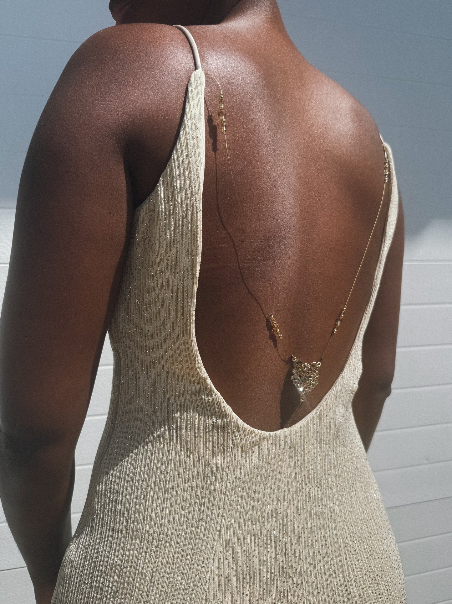 90s Dave and Johnny Beige Champagne Glitter Marilyn Monroe Style Open Back Bodycon Dress, Sz. 4, Art Deco Cocktail Style Evening Gown