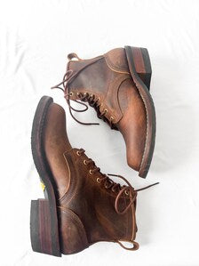 Nick's Robert Brown Handmade Leather Lace Up Boots, Men's Sz. 9.5EE