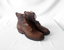 Nick's Robert Brown Handmade Leather Lace Up Boots, Men's Sz. 9.5EE