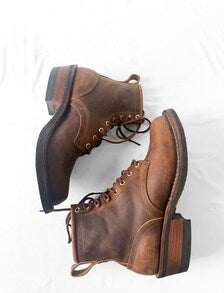 Nick's Robert Brown Handmade Leather Lace Up Boots, Men's Sz. 9.5EE