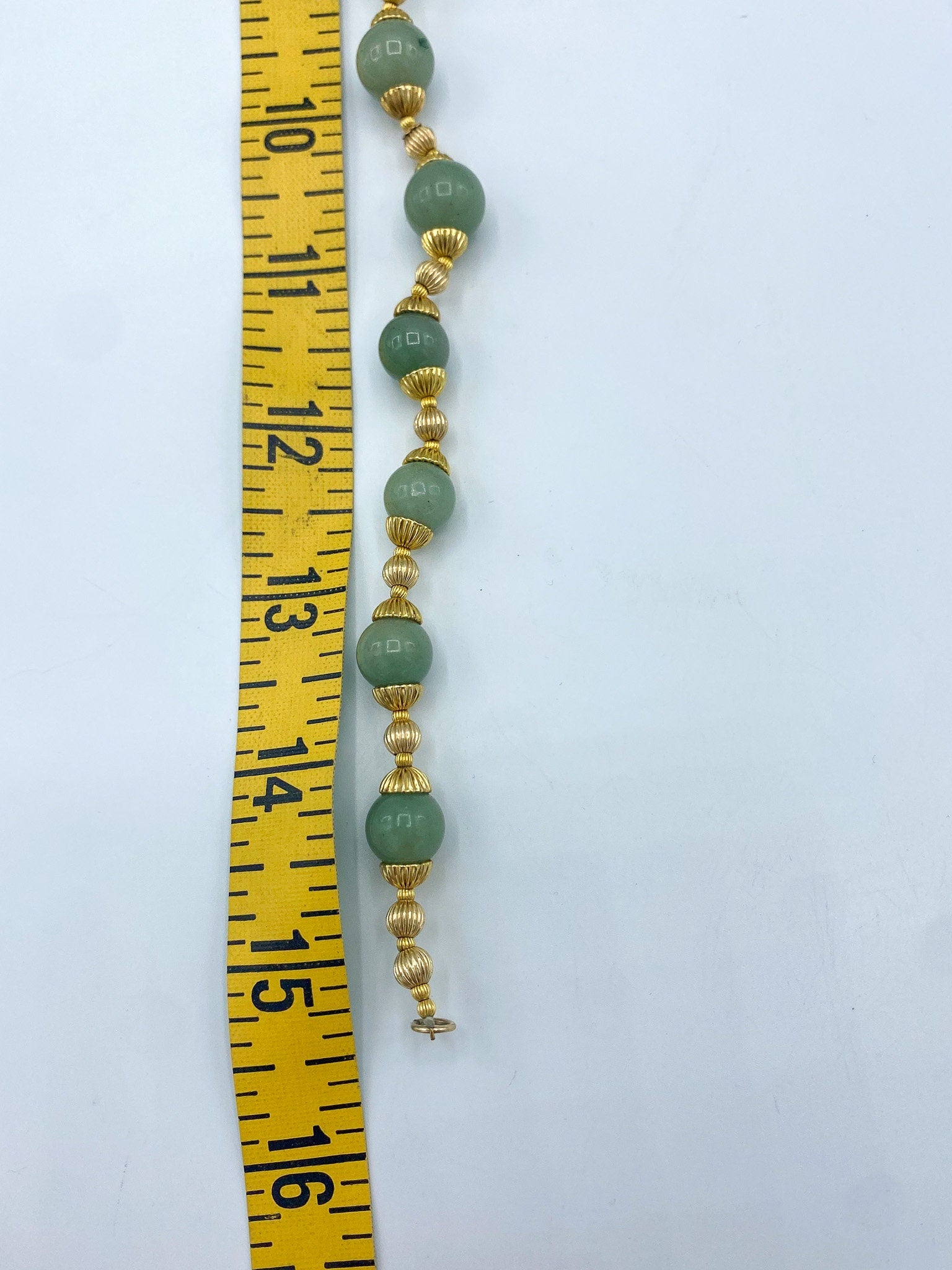 Vintage Miriam Haskell Jade/Jadeite and 12k Gold Filled Necklace/Choker, Vintage 1970's