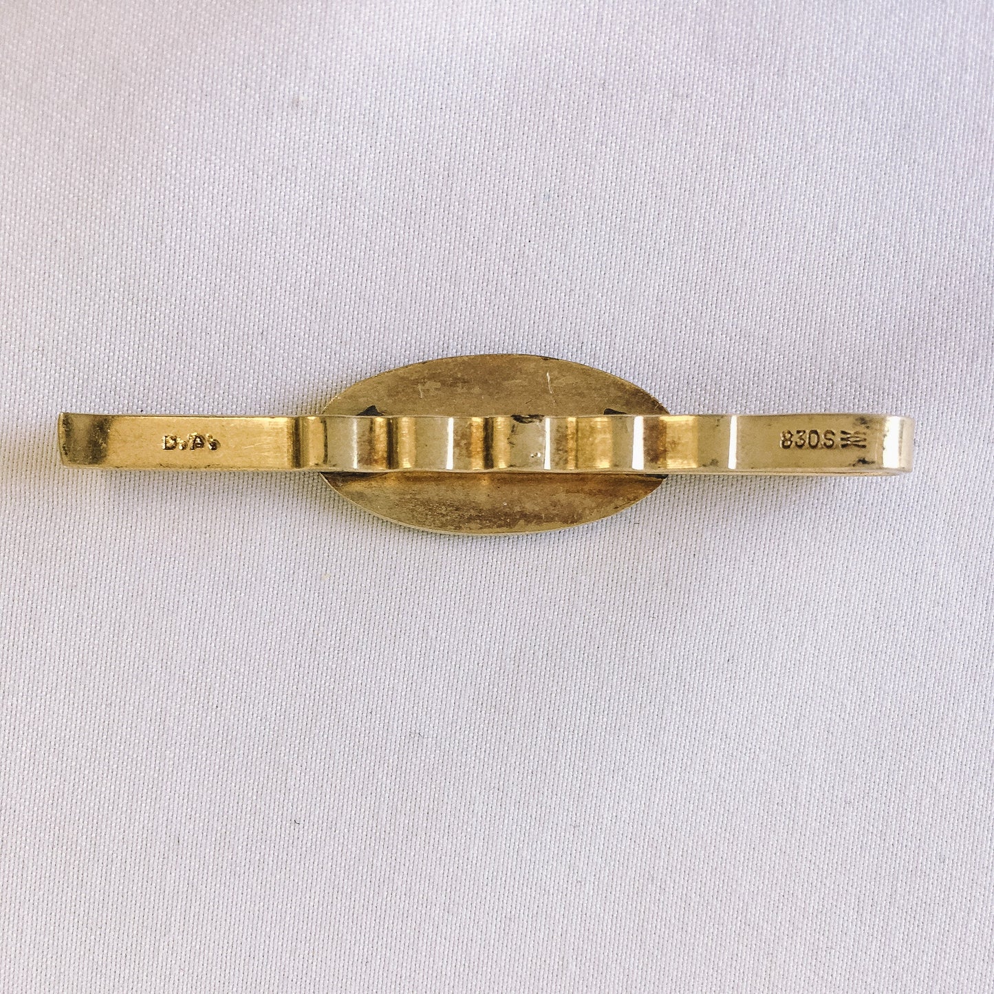 Vintage Vibrant Blue Guilloche Enamel Tie Clip, Marked D.A. 830S