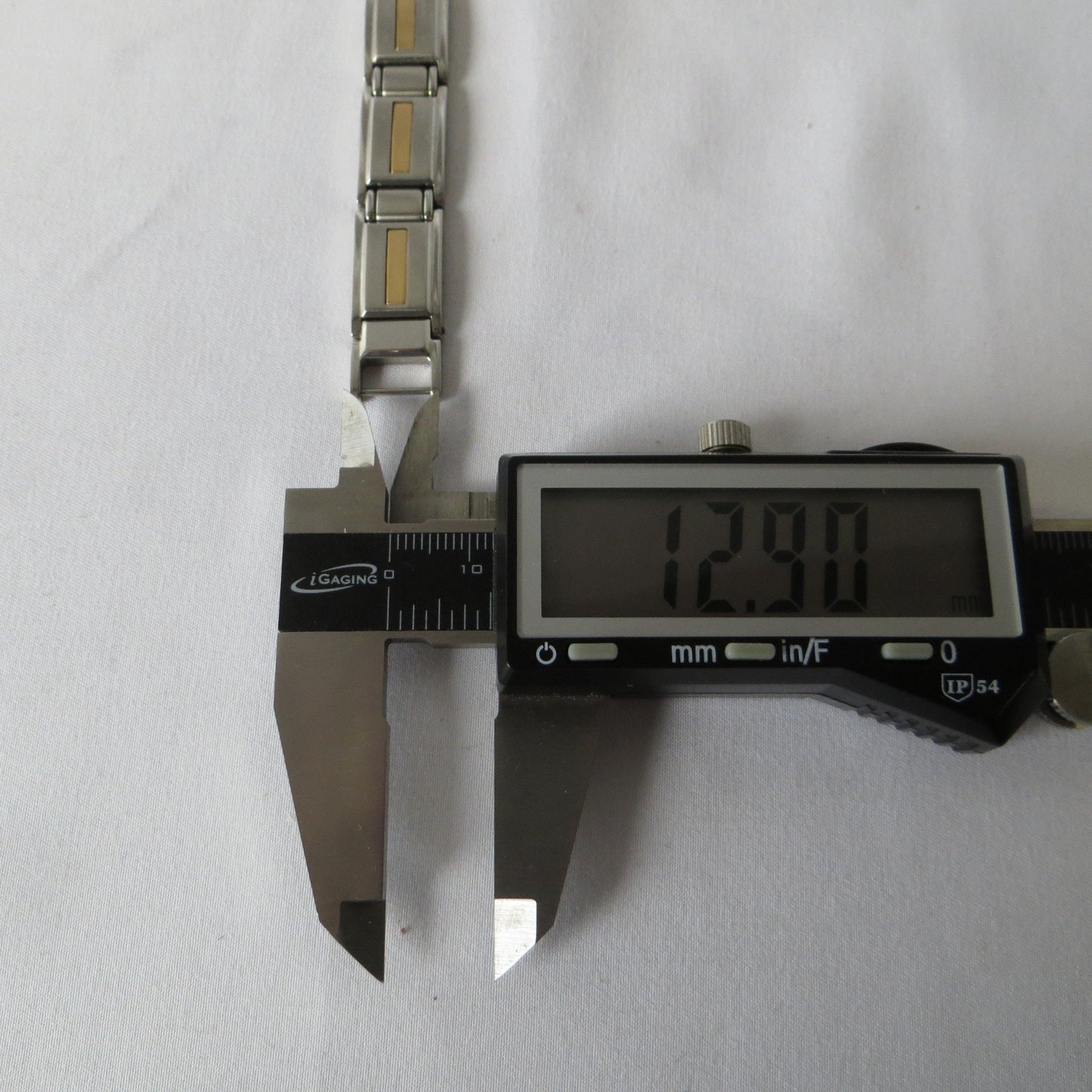 Vintage Stēl 14k Gold Stainless Steel Link Bracelet