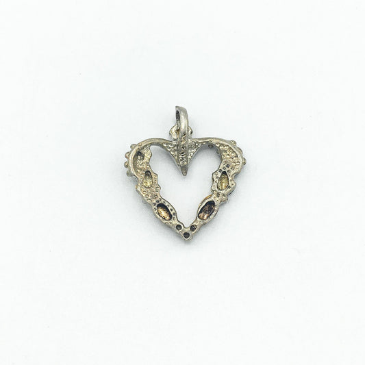 10k Gold & 925 Silver Black Hills Gold Heart Pendant, Grape Leaf Heart Pendant
