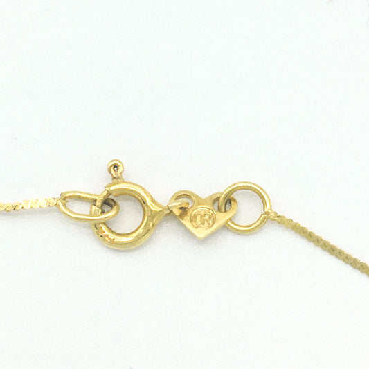 14K Gold OroAmerica Dainty Serpentine Chain Necklace, 16", .4g, Simple Everyday Chain Necklace