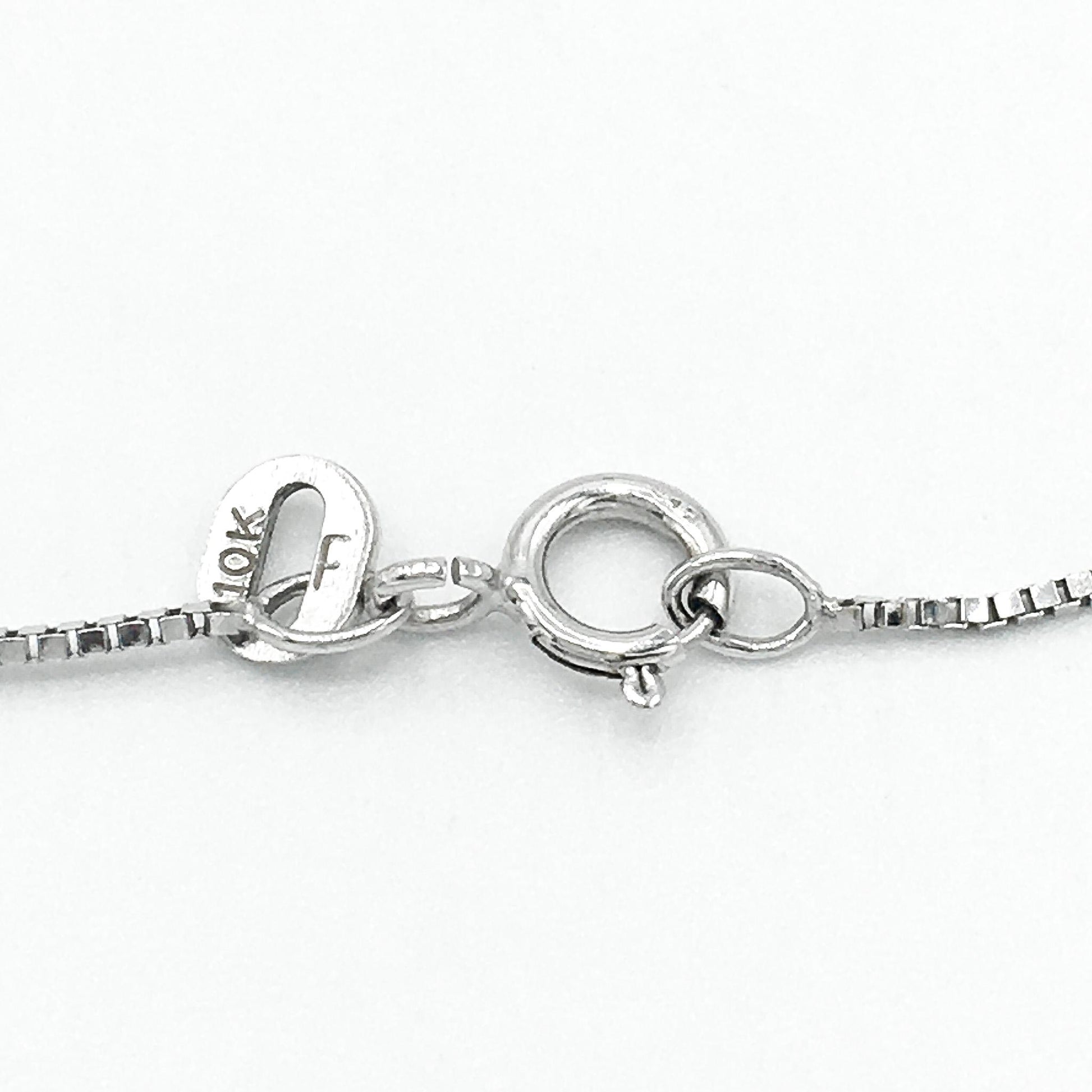 10K White Gold and Pearl and Genuine Diamond Necklace, 18" 10K Box Chain