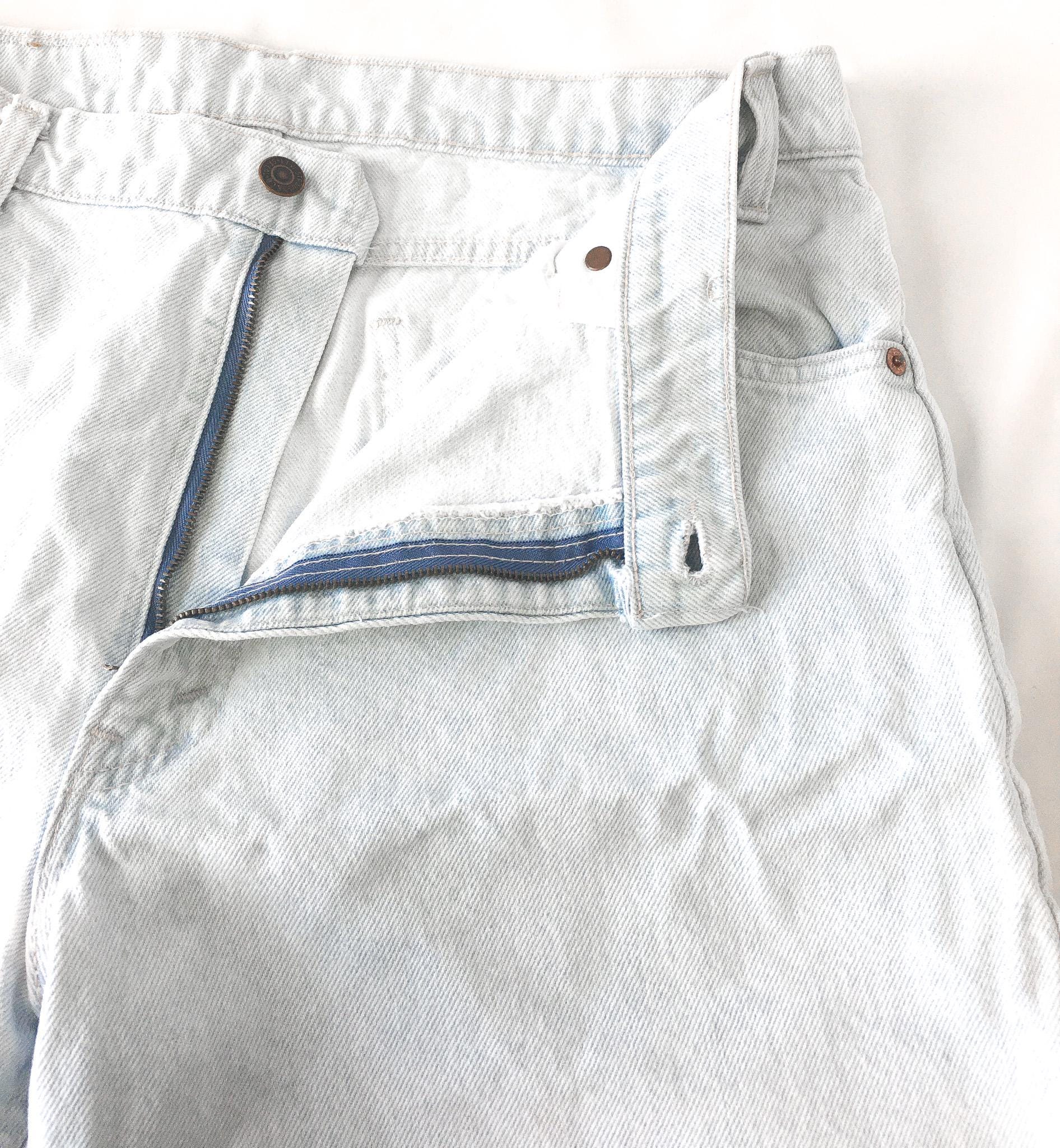 Vintage Levi's Orange Tab 550 Ultra Light Wash Denim Jean Shorts, Sz. 36", Unisex Levi's Jean Shorts
