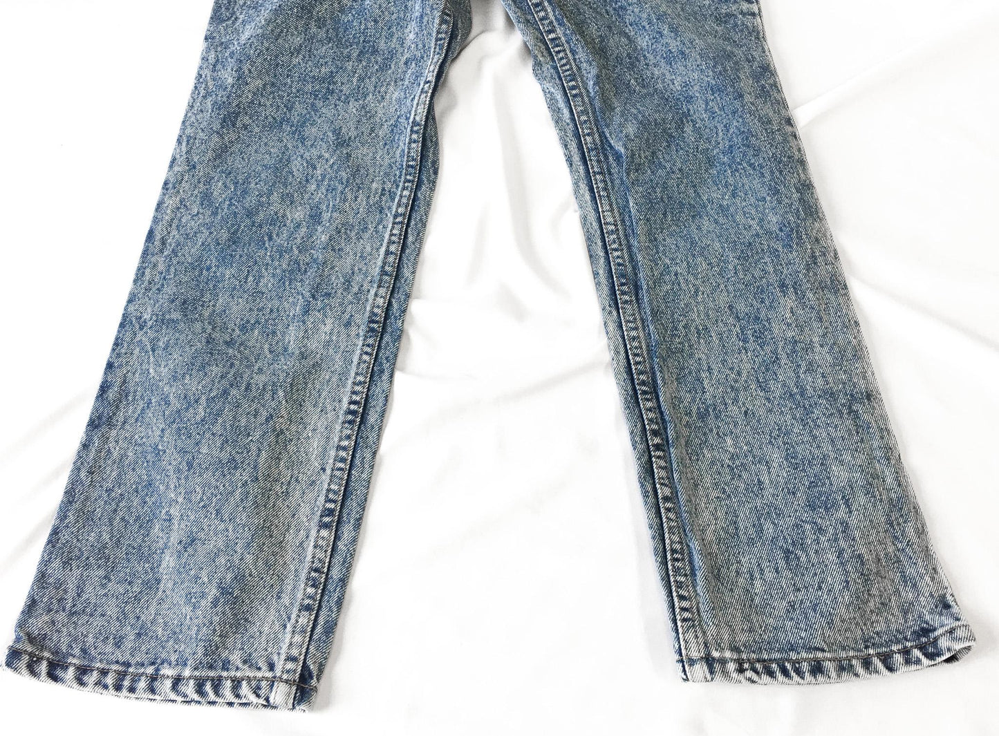 70s Levis 508 Medium Acid Washed Mid Rise Straight Tapered Leg Cropped Jeans, Sz. 28" x 24", Vintage Petite Size Jeans