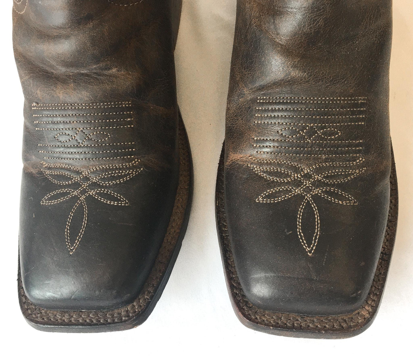 Vintage Tony Lama Asher Two-Toned Brown Exotic Leather Cowboy Boots, Style #SA2012, Sz. 10EE, Vintage Unique Western Boots